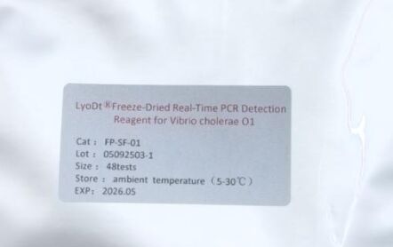 Thuốc thử phát hiện PCR thời gian thực dạng bột đông khô LyoDt® cho Vibrio cholerae O1 - Không cần chuỗi lạnh & Đóng gói sẵn cho một lần thử nghiệm
